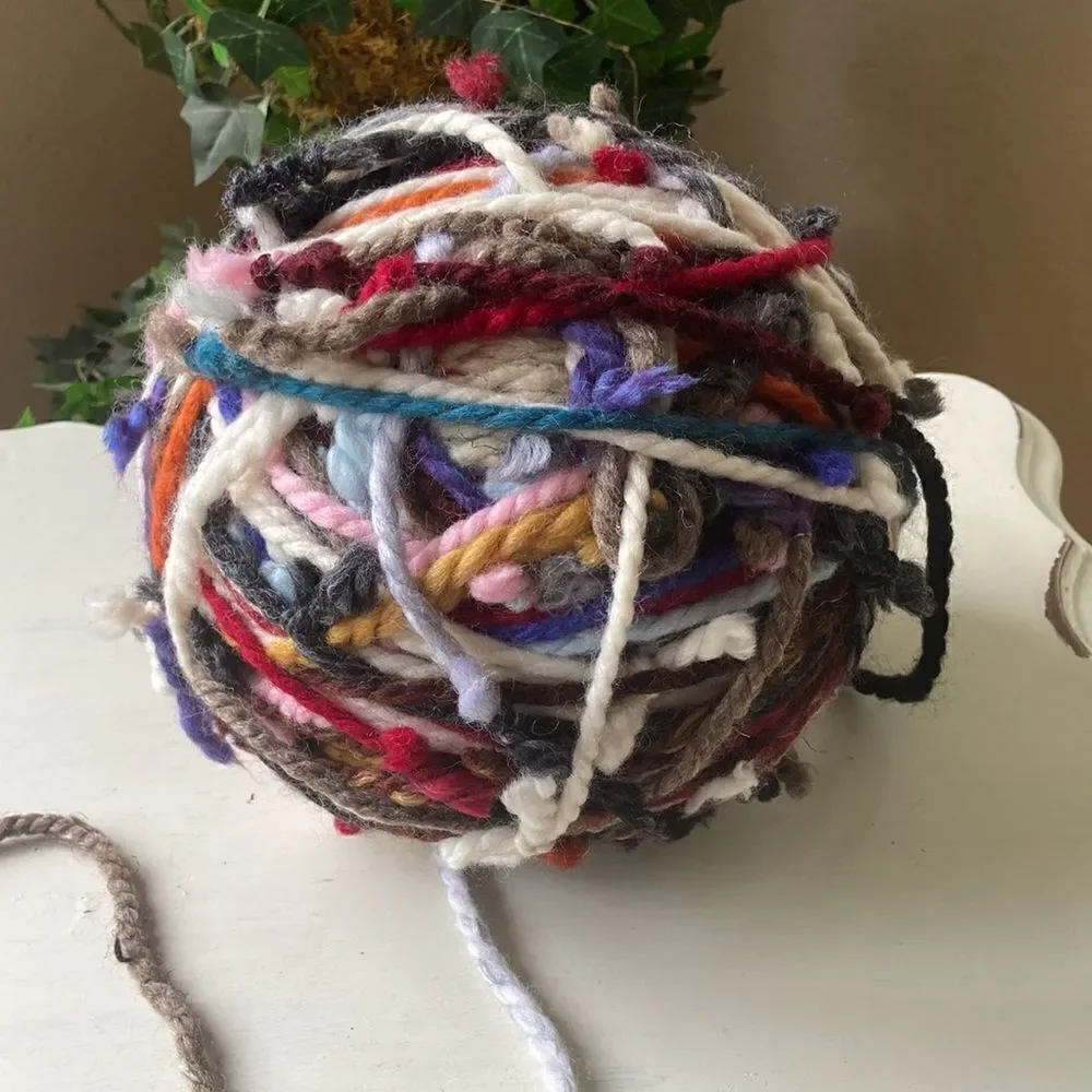 Big Ball Of Mixed 🧶 Yarns That Have Been Tied Together Ready For Creation